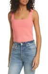 A.l.c Victoria Square-neck Crop Top In Lychee