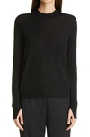 Proenza Schouler Lightweight Wool-blend Crewneck Sweater In /black