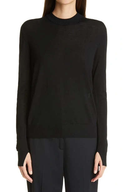 Proenza Schouler Lightweight Wool-blend Crewneck Jumper In /black