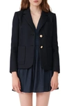 Maje Tailored Blazer In Blue