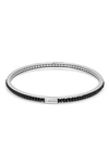 Lagos Sterling Silver Caviar Icon Onyx Beaded Bangle Bracelet In Silver/onyx