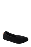 Acorn Women's Spa Travel Ballerina Slipper In Black