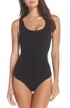 Yummie Ruby Seamlessly Shaped Thong Bodysuit In Black