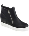 Journee Collection Journee Pennelope Wedge Heel Sneaker In Black