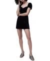 French Connection Yule Velvet Tie Waist Minidress In Black