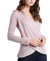 1.state Sparkle Cozy Crisscross Front Knit Top In Luminous Blush