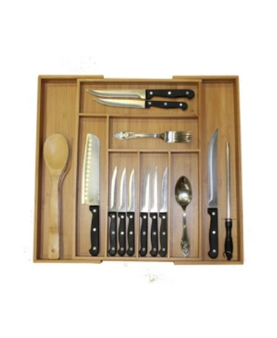 Oceanstar 5-piece Bamboo Expandable Drawer Utensil Organizer Set In Natural