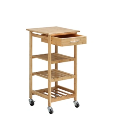 Oceanstar Bamboo Kitchen Trolley In Natural