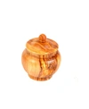 BELDINEST OLIVE WOOD ACORN SUGAR BOWL, LARGE