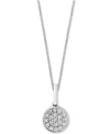 Effy Collection Effy Diamond Pave Cluster 18" Pendant Necklace (1/10 Ct. T.w.) In Sterling Silver Or 14k Gold-plated In Sterling Silver