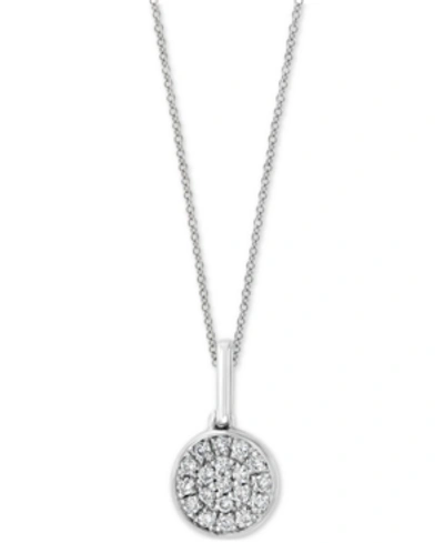 Effy Collection Effy Diamond Pave Cluster 18" Pendant Necklace (1/10 Ct. T.w.) In Sterling Silver Or 14k Gold-plated