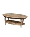 ALATERRE FURNITURE RUSTIC - RECLAIMED OVAL COFFEE TABLE, DRIFTWOOD