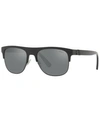 Polo Ralph Lauren Sunglasses, Ph4132 55 In Shiny Black/silver Mirror