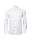 Eton Contemporary-fit Twill Dress Shirt With Grey Details In White