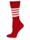 THOM BROWNE WOMEN'S LOGO STRIPE MID-CALF SOCKS,0400098656631