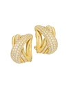 ALBERTO MILANI WOMEN'S VIA BRERA 18K YELLOW GOLD & PAVÉ DIAMOND CRISSCROSS EARRINGS,0400010826442