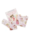 BOOKS TO BED LITTLE GIRL'S 3-PIECE PRINCESSES WEAR PANTS PAJAMA & BOOK SET,400011581091