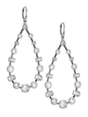 ADRIANA ORSINI RHODIUM-PLATED & CUBIC ZIRCONIA BEZEL-SET TEARDROP EARRINGS,400011780245