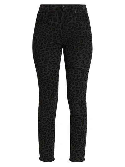 R13 High-rise Leopard Print Skinny Jeans In Midnight Leopard