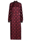 DRIES VAN NOTEN GEOMETRIC-PRINT EMBELLISHED-CUFF MIDI DRESS,400012860084