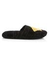 VERSACE MEN'S LOGOMANIA EMBROIDERED SLIPPERS,0400013235278