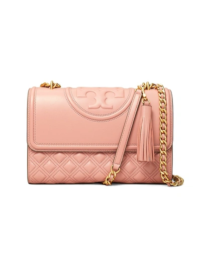 Tory Burch Women's Fleming Convertible Leather Shoulder Bag In Pink Mango