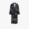 Desmond & Dempsey Belted Cotton-terry Jacquard Robe In Schwarz