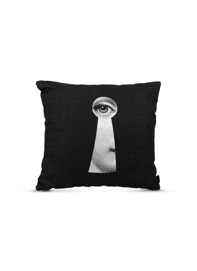 Fornasetti Chiave E Serratura Graphic-print Cushion In White