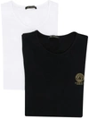 Versace Pack Of Two Medusa-print Cotton-blend T-shirts In Black