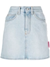 OFF-WHITE HIGH-WAIST DENIM MINI SKIRT