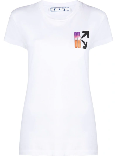 Off-white Gradient Logo Cotton T-shirt In White