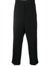 Rick Owens Astaires Cropped Straight Leg Trousers In Black