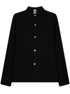 Tekla Long-sleeve Cotton Pyjama Shirt In Black