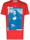 Off-white Mona Lisa Slim-fit Graphic T-shirt In Red
