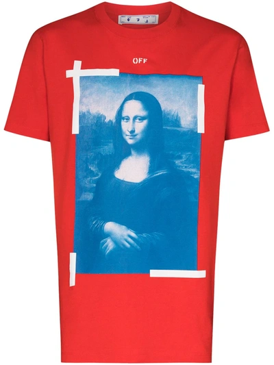 Off-white Mona Lisa T恤 In Red,blue,white