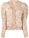 ULLA JOHNSON FIORA SPACE-DYE KNIT CARDIGAN