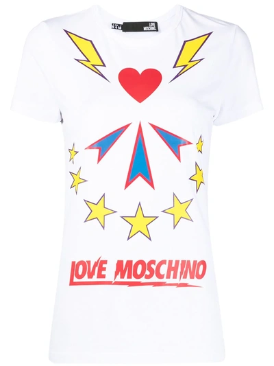 Love Moschino Logo Print T-shirt In White