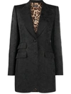 Dolce & Gabbana Oversize Jacquard Blazer In Black
