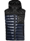 BURBERRY QUILTED PANEL HOODED PUFFER GILET