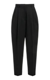 ALEXANDRE BLANC CARROT PLEATED WOOL TAPERED PANTS