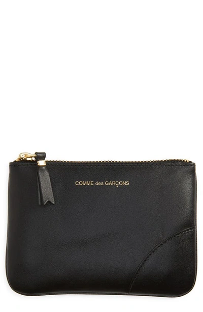 Comme Des Garçons Wallets Small Classic Leather Zip-up Pouch In Black