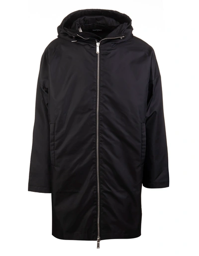 Dsquared2 Man Parka In Black Technical Fabric