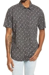 RVCA MONKBERRY FLORAL PRINT SHORT SLEEVE BUTTON-UP SHIRT,M5163RMB