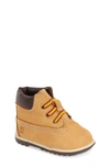 Timberland Camel Crib Suede Booties 0-6 Months 18.5 In Wheat Nubuck