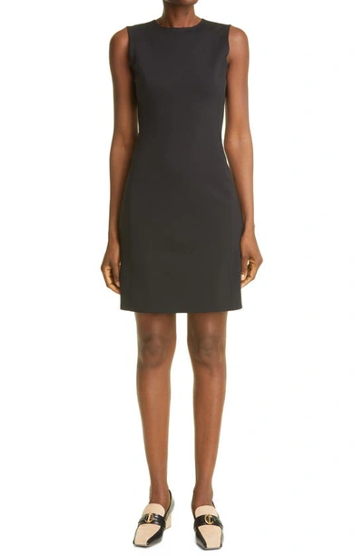 Theory Sleeveless Fitted Mini Dress Precision Ponte In Black