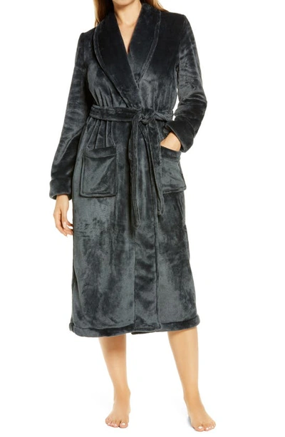 Nordstrom Bliss Plush Robe In Grey Magnet