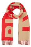 BURBERRY LOGO & CHECK REVERSIBLE CASHMERE SCARF,8037494