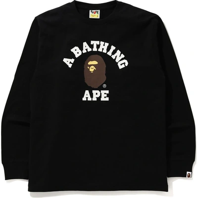 Pre-owned Bape College L/s Tee (fw20) Black