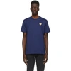 COMME DES GARÇONS PLAY COMME DES GARCONS PLAY NAVY AND GOLD HEART PATCH T-SHIRT
