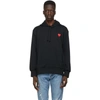 Comme Des Garçons Play Embroidered-logo Cotton Hoodie In Black